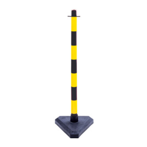 Moravia Kettenständer Set mit Dreiecksfuß schwarz/gelb 10 m Kette + Verbinder + Haken 6 Stk.