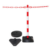 Moravia Kettenständer Set mit Hartgummifuß rot/weiß 10 m Kette + Verbinder + Haken 6 Stk.-2