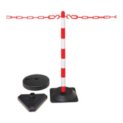 Moravia Kettenständer Set Rundfuß befüllbar rot/weiß 10 m Kette + Verbinder + Haken 6 Stk.-3