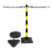 Moravia kettinghouder set met driehoekige basis zwart/geel 10 m ketting + connector + haak 6 st.-4