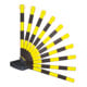 Moravia Klappbarer Kettenständer schwarz/gelb 50 x 900 mm mit 2 Kettenhaken + Fußplatte-3