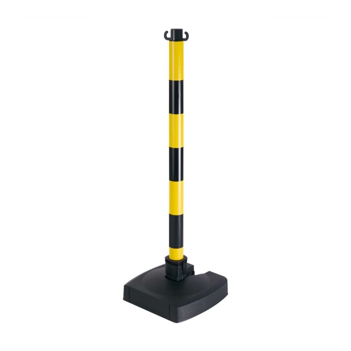 Moravia Klappbarer Kettenständer schwarz/gelb 50 x 900 mm mit 2 Kettenhaken + Fußplatte