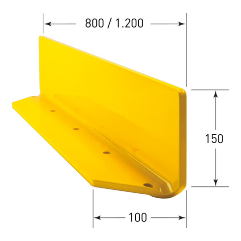 Moravia Leitbord gelb 800 x 150 x 100 mm