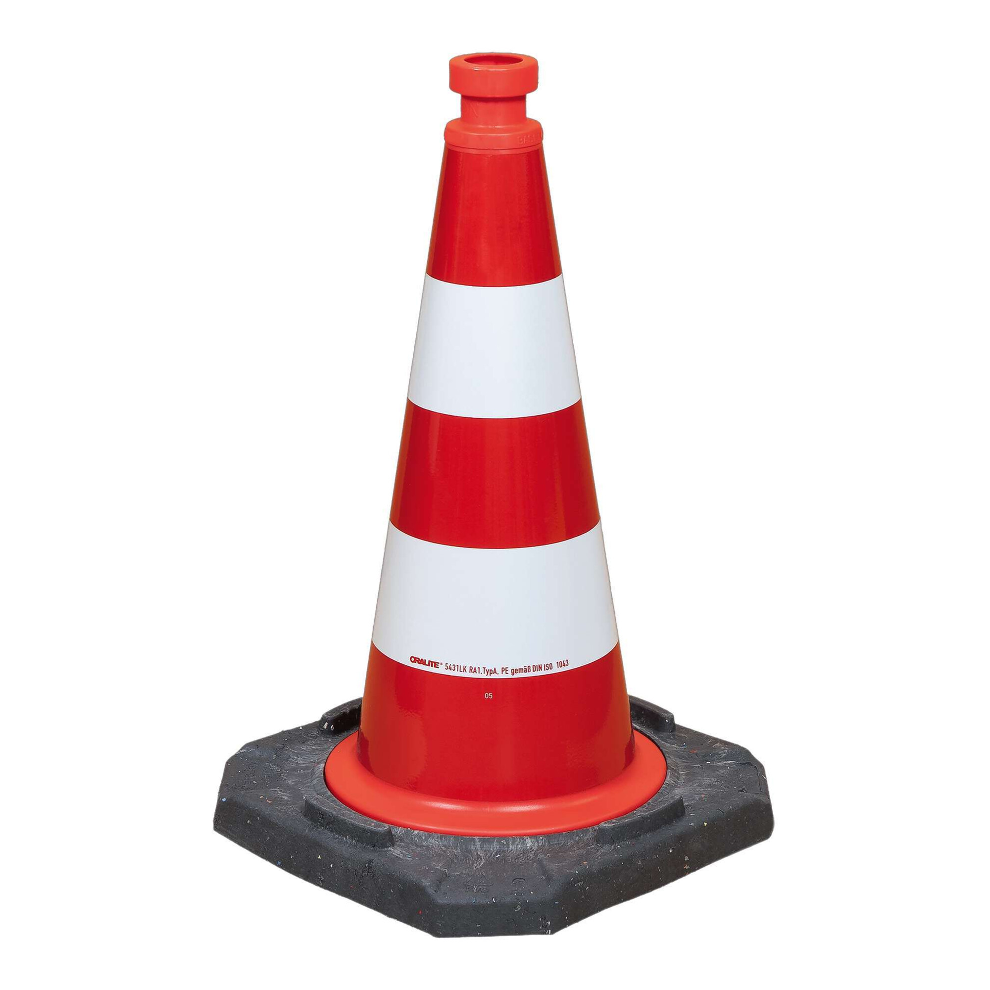 Moravia Leitkegel TL H.500mm BAST geprüft,2 Streifen G. 3,20 kg,33x33 cm ; Industrial Quality Supplies