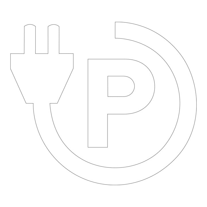 MORAVIA Markierungsfolie PROline-thermo Symbol Parkplatz Elektro-Auto 700 x 800 mm weiß