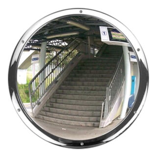Moravia Miroir anti-vandalisme rond en acier inoxydable 500 × 80 mm