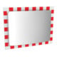 Moravia Miroir de circulation en acier inoxydable 400 × 600 mm cadre rouge/blanc + collier 76 mm