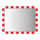 Moravia Miroir de circulation en acier inoxydable 400 × 600 mm cadre rouge/blanc + collier 76 mm-1