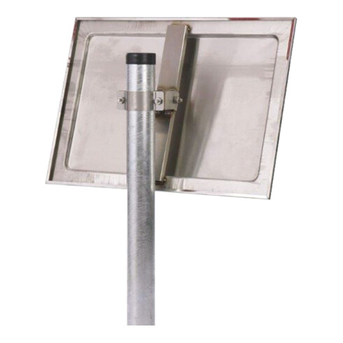 Moravia Miroir de circulation en acier inoxydable 400 × 600 mm cadre rouge/blanc + collier 76 mm