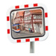 Moravia Miroir de circulation en inox 600 × 800 mm cadre rouge/blanc + collier-4
