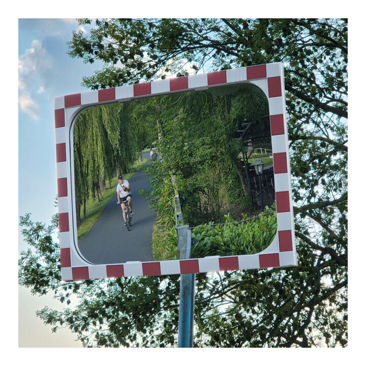 Moravia Miroir de circulation en verre Securit, 600 × 800 mm avec chauffage + collier 76