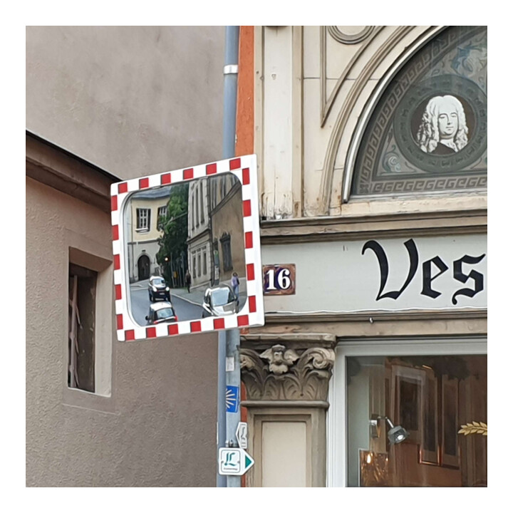Moravia Miroir de circulation en verre Securit, 600 × 800 mm avec chauffage + collier 76
