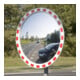 Miroir de circulation Moravia en verre acrylique cadre rond rouge/blanc + 76 collier de serrage-4