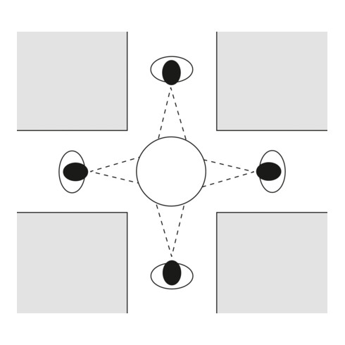 Moravia Miroir sphérique en verre acrylique Miroir 4 directions 1000 mm 360° 360