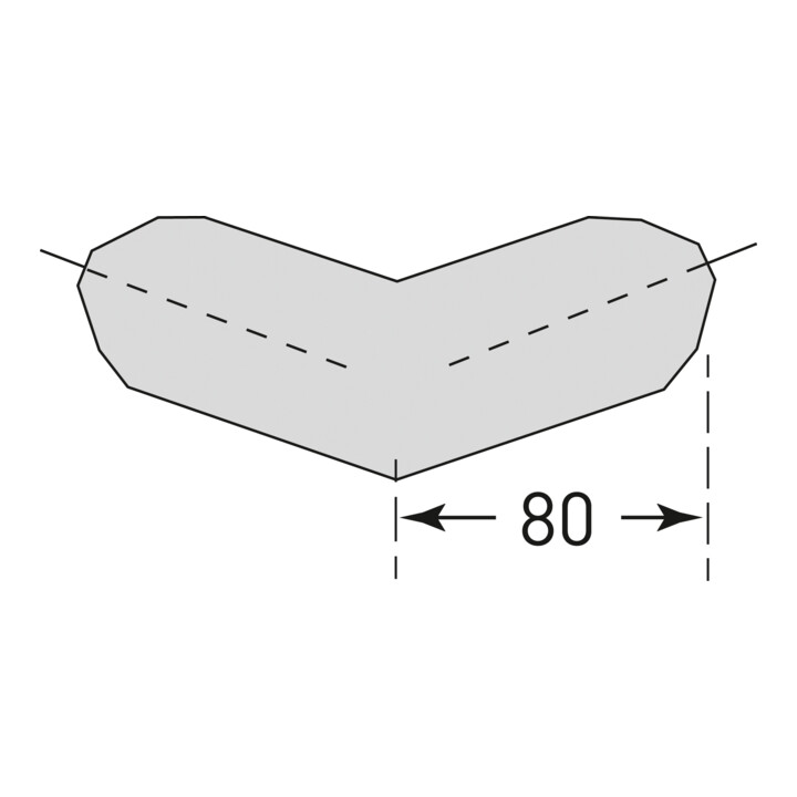 Moravia MORION Protection d'angle trapézoïdal 40 × 40 coin extérieur à deux branches noir