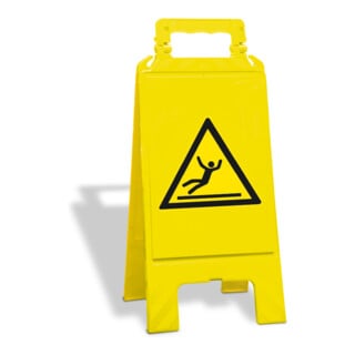 MORAVIA Panneau d’avertissement pliable jaune avec symbole de risque de glissade