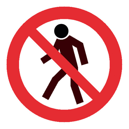Moravia panneau d'avertissement rouge FOOTWALKING PROHIBITED