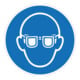 MORAVIA Panneau de signalisation pliable en plastique bleu Porter des lunettes de protection