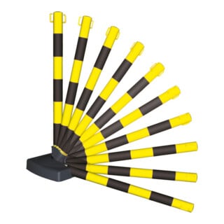 Moravia pédalier pliable noir/jaune 4 poteaux 50 x 900 mm + 10 m de chaîne 4 pcs.