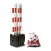 Moravia pédalier pliable rouge/blanc 4 poteaux 50 x 900 mm + 10 m de chaîne 4 pcs.