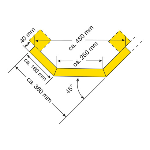 Moravia Planche de battage angle extérieur kb jaune