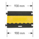 Moravia Pont de câbles 5 canaux, caoutchouc dur, avec couvercle, 590x930x50 mm ; 5 canaux de 36x34 mm