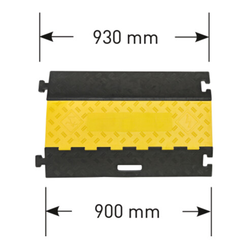 Moravia Pont de câbles 5 canaux, caoutchouc dur, avec couvercle, 590x930x50 mm ; 5 canaux de 36x34 mm
