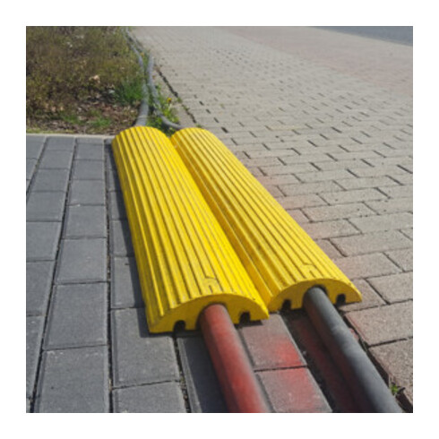 Moravia Ponte per cavi, piccolo, giallo, 3 canaline per cavi, 1200x210x65mm