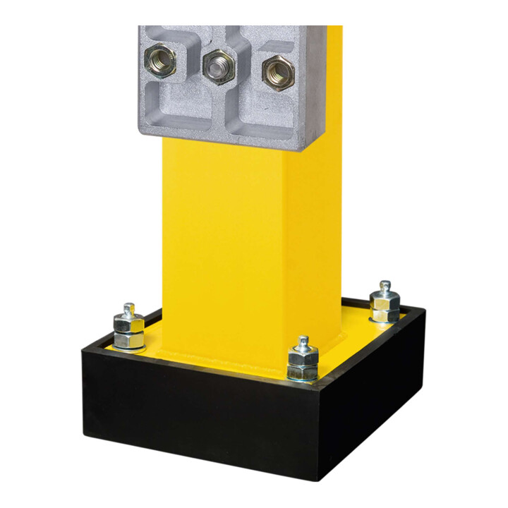 Moravia Poteau RammPlanke 465 mm jaune, galvanisé, embout plastique jaune, à cheviller