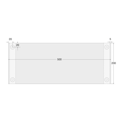 Moravia Prallschutz MORION für Rundsäulen Rechteck 200 x 20 x 500 mm schwarz / gelb