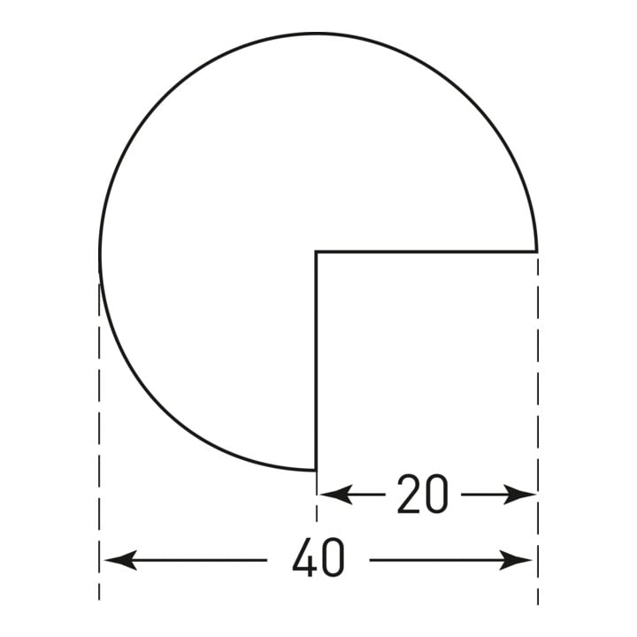 Moravia Prallschutz MORION Kreis Kantenschutz 40 x 40 mm Länge 1000 mm weiß