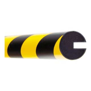 Moravia Prallschutz MORION Kreis Profilschutz 40 x 40 x 8 mm Länge 5000 mm gelb/schwarz