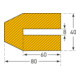 Moravia Prallschutz MORION Trapez Profilschutz 40 x 80 x 8 mm Länge 1000 mm gelb/schwarz