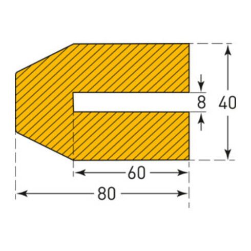 Moravia Prallschutz MORION Trapez Profilschutz 40 x 80 x 8 mm Länge 1000 mm gelb/schwarz