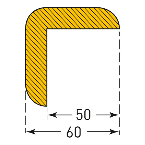Moravia Prallschutz MORION Winkel Kantenschutz 60/60 mm Länge 1000 mm schwarz/gelb magnetisch