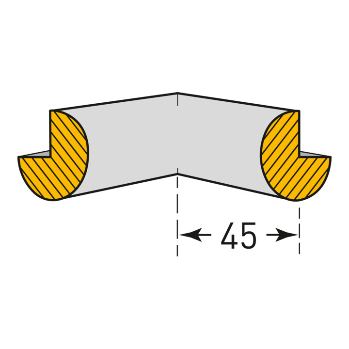 Moravia Protection anti-chocs MORION Profilé d’angle circulaire 40 × 40 Coins intérieurs deux branches noir