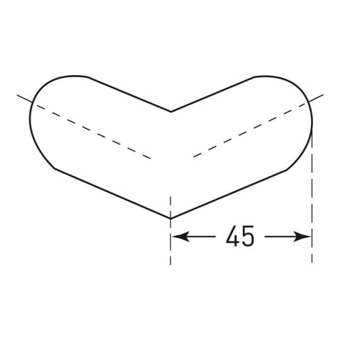 Moravia Protection anti-chocs MORION Protection d’angle circulaire 40 × 40 coins extérieurs à deux branches blanc