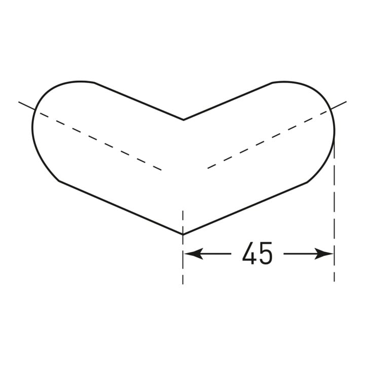 Moravia Protection anti-chocs MORION Protection d’angle circulaire 40 × 40 coins extérieurs à deux branches blanc