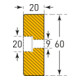 Moravia Protection anti-chocs MORION rectangle 20 × 60 mm L 1000 mm jaune/noir percé-3