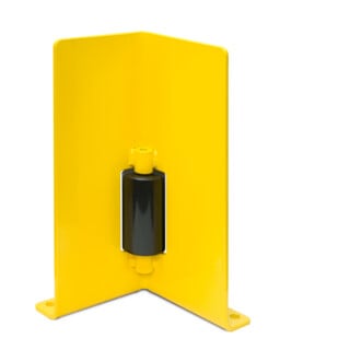 Moravia Protection d’angle avec rouleau guide noir/jaune 400 × 160 × 6 mm