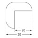 Moravia Protection d'angle MORION 30 × 30 mm, longueur 1000 mm blanc