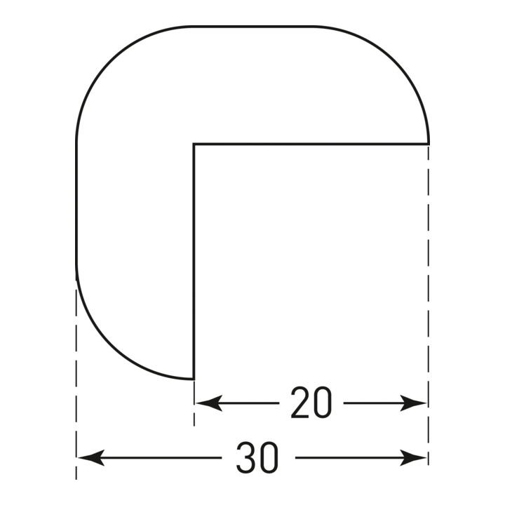 Moravia Protection d'angle MORION 30 × 30 mm, longueur 1000 mm blanc