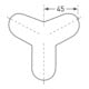 Moravia Protection d’angle MORION cercle 40 × 40 coins extérieurs à trois branches blanc