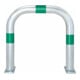 MORAVIA Protection de barre CITY grande 500 × 500 mm acier galvanisé à chaud anneaux réfléchissants verts pour fixation par chevillage