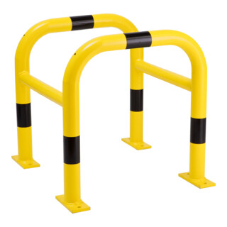 Support de protection Moravia pour montage mural extérieur noir/jaune au moyen d'un manchon d'insertion 1300 mm 48 mm