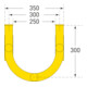Moravia Protection de tube Groß 1000 noir/jaune 1000 × 350 × 300 mm avec plaques sol/murales-3