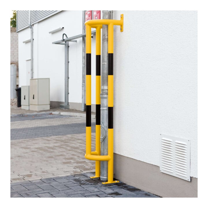Moravia Protection de tuyau Groß 1500 noir/jaune 1500 x 350 x 300 mm avec plaques sol/murales