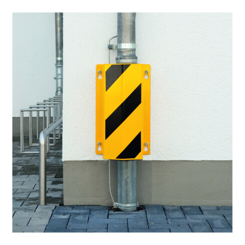 Moravia Protection de tuyau petite 500 noir/jaune pour montage mural 500 × 292 × 230 mm