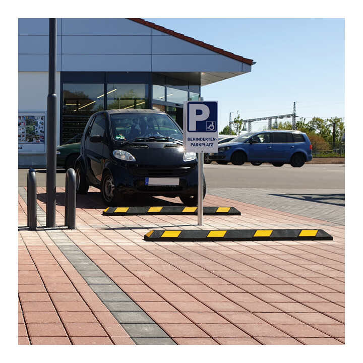 MORAVIA Radstopp Park-AID 1.800 mm schwarz gelb Reflexstreifen inklusive Befestigungsmaterial
