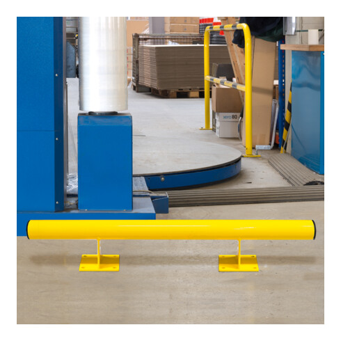Moravia Rammschutz Barriere Rundrohr 76 x 3,0 mm Länge 1000 mm gelb zum Aufdübeln